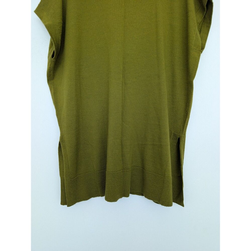 Eileen Fisher Merino Wool Italian Yarn V Neck Longline Sweater Tunic Vest Sz M - Picture 9 of 16